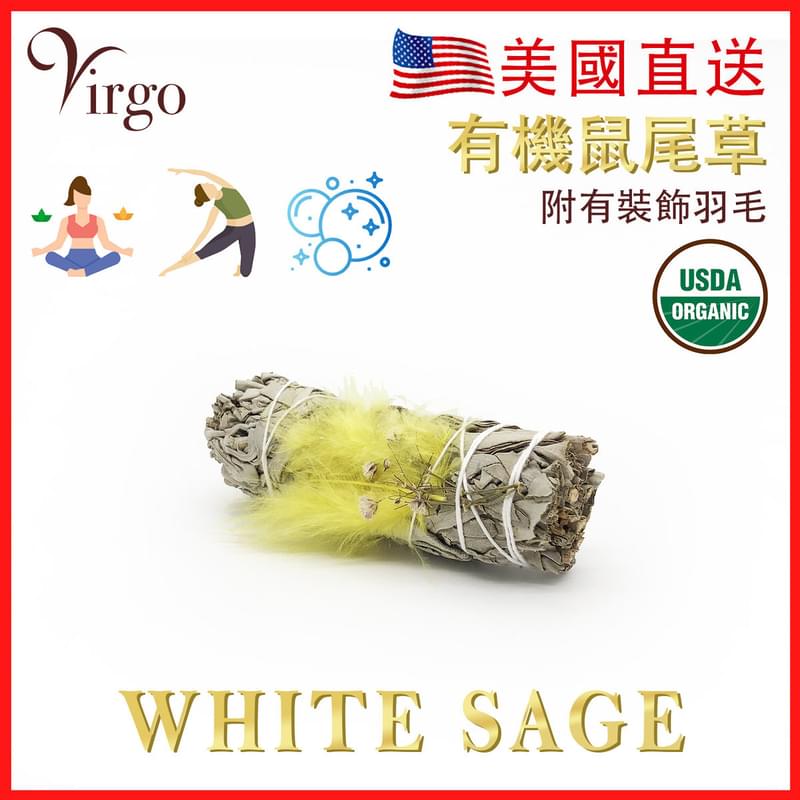 YELLOW 10CM about 30g USA Organic Decorative White Sage Smudge Sticks Natural Burning Purify Stick V-SMUDGE-10CM-YELLOW