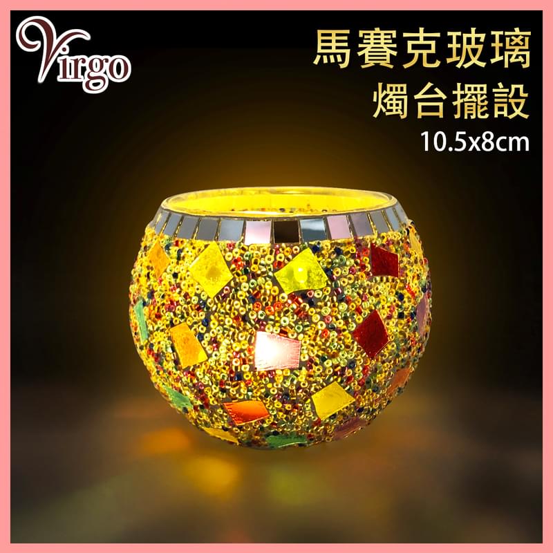 8CM Mosaic glass candle holder / tower incense holder, jewelry box(HIH-MOSAIC-ROUND-8CM)