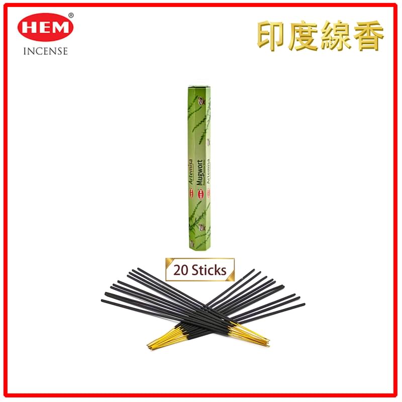 (20pcs per Hexagonal Box) MUGWORT 100% natural Indian handmade incense sticks  HI-MUGWORT