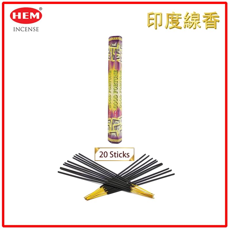 (20pcs per Hexagonal Box) GOOD FORTUNE 100% natural Indian handmade incense sticks  HI-GOOD-FORTUNE