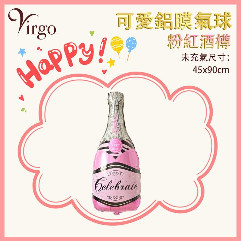 Party Birthday Balloon No.15 Pink Wine bottle Cute Aluminum Film Balloon VBL-BDAY-WINE-BOTTLE-PINK