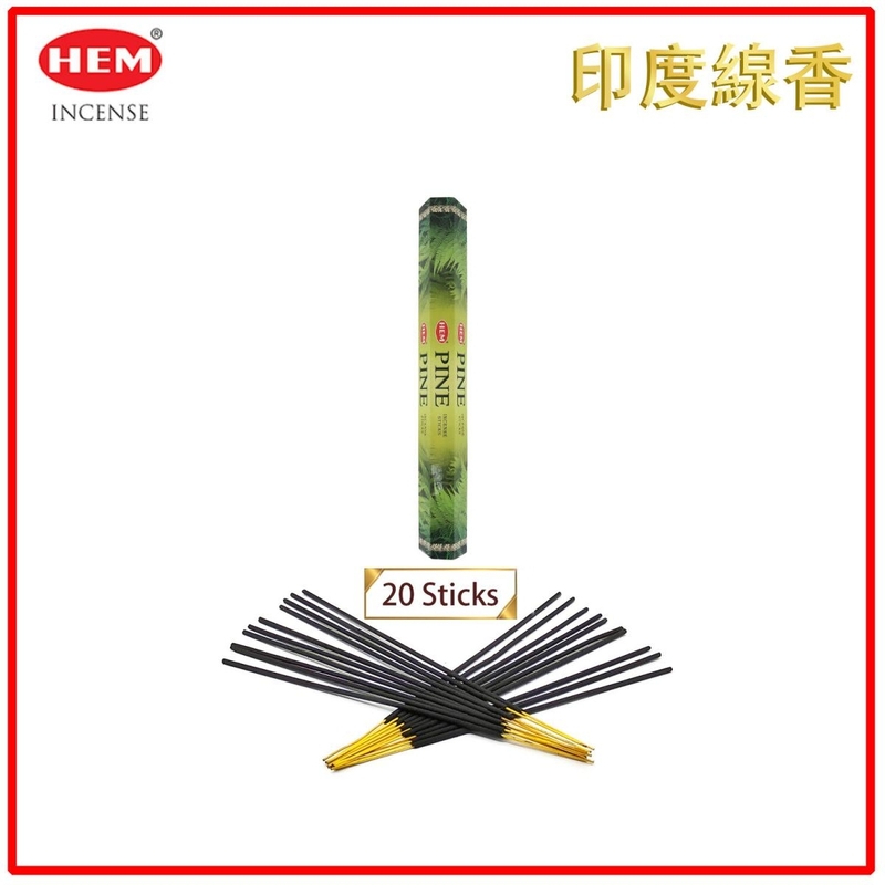 (20pcs per Hexagonal Box) PINE 100% natural Indian handmade incense sticks  HI-PINE