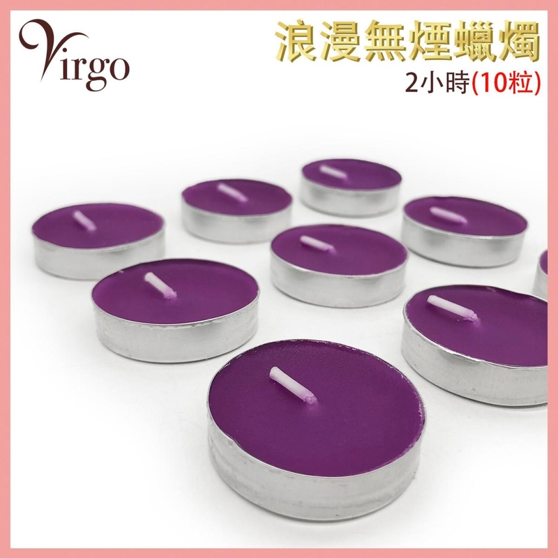 10 candles per box 2 hours PURPLE nonsmoking candles Smokeless tea candle V-CANDLE-10-PURPLE