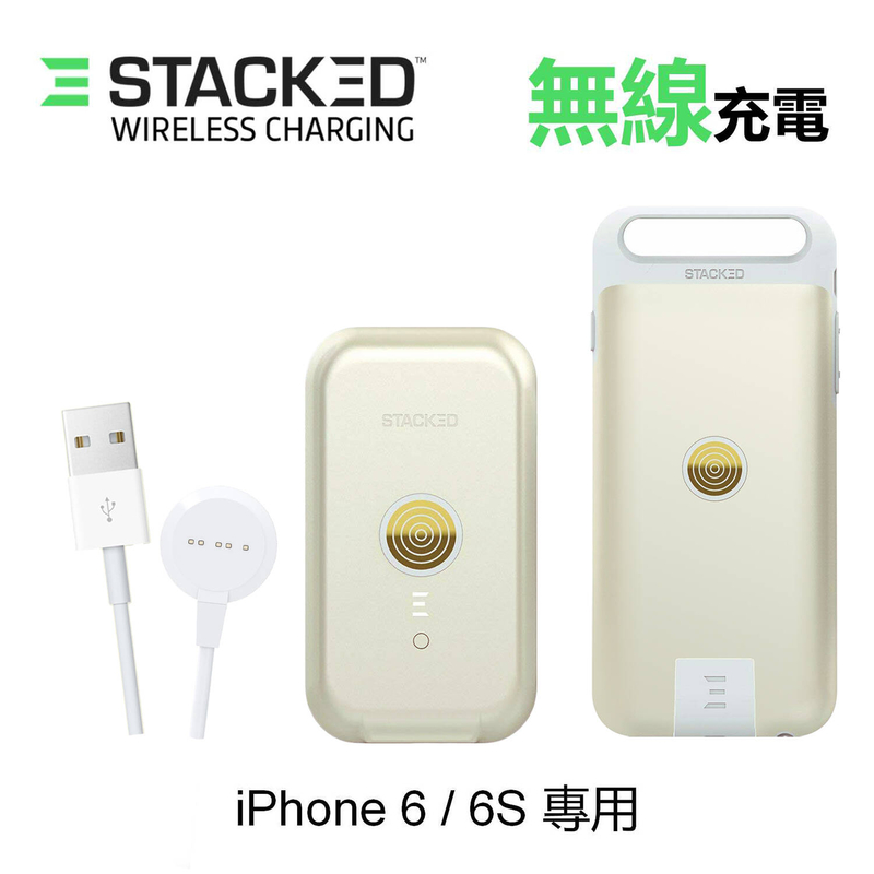 Gold Magnetic wireless charging set for iPhone 6/6S, magnetic charging cable+Power Bank+Protect Case