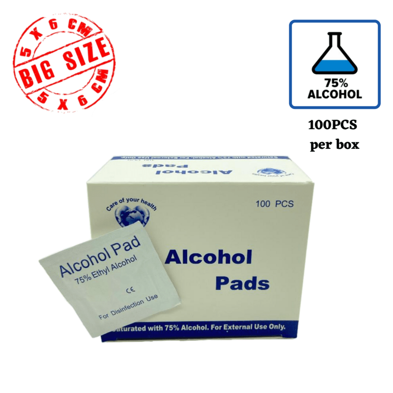 100Pcs/Box 6x6cm Disposable plus size sterilized alcohol paper towels, Alcohol Prep Pads Hot(AP-100)