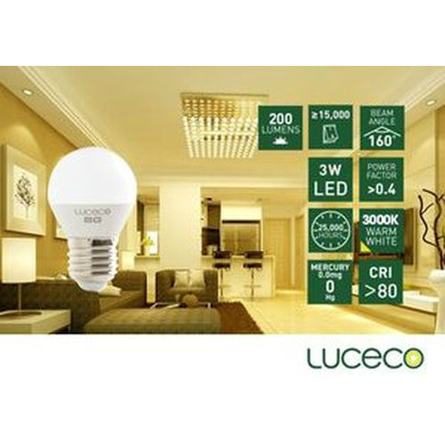 LUCECO - LED燈泡 P45球膽 3W 3000K黃光/暖白光 E27鏍頭 （型號：LB27W3W20）