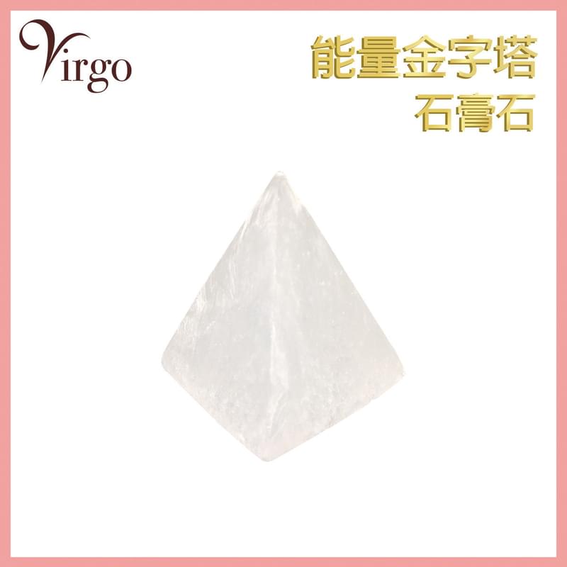 Energy Stone Pyramid Selenite Permeable plaster, bring purified white (V-SELENITE-PYRAMID)