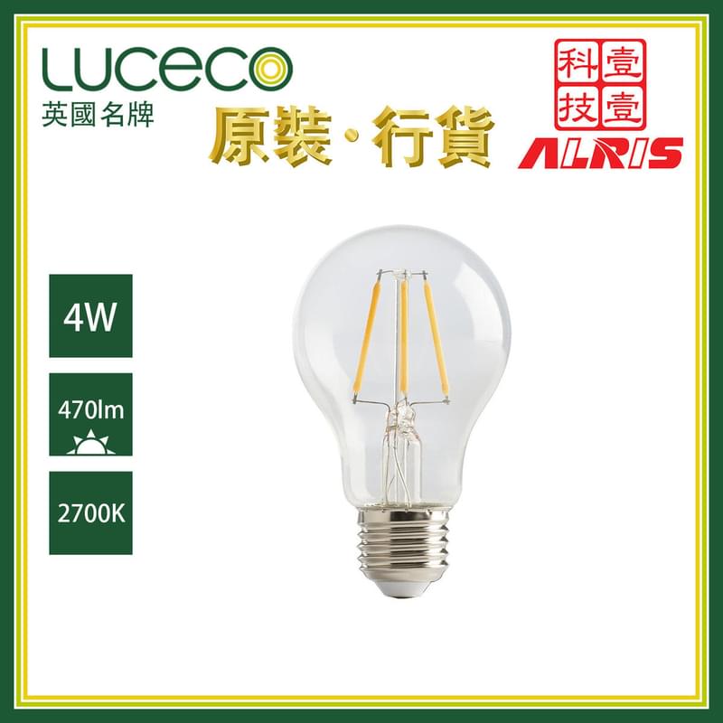 4W LED A60 E27 2700K Warm Retro Tungsten Filament Large Screw Bulb, no flicker (LA27W4F47)