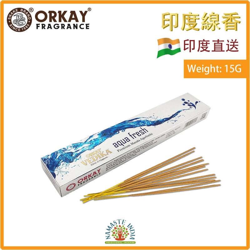 (15g/box) AQUA FRESH 100% natural Indian handmade incense sticks  OK-VEDIKA-15G-AQUA-FRESH