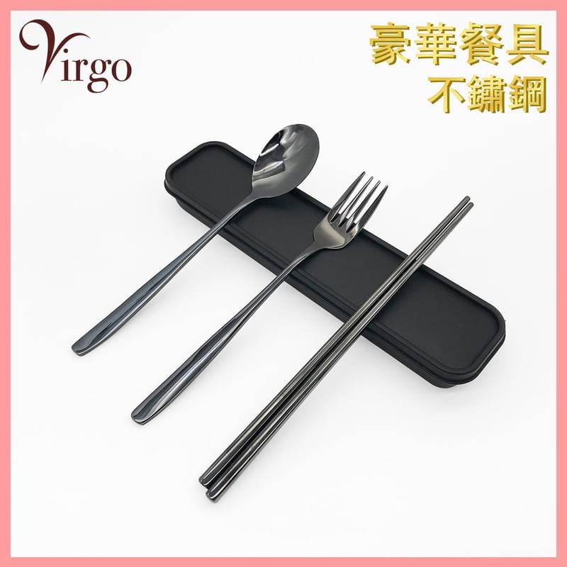 BLACK color 304 stainless steel cutlery set, environmentally friendly tableware(VHOME-TABLEWARE-304-BLACK)