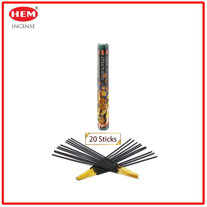 (20pcs per Hexagonal Box) ATTRACTS MONEY 100% natural Indian handmade incense sticks  HI-MONEY