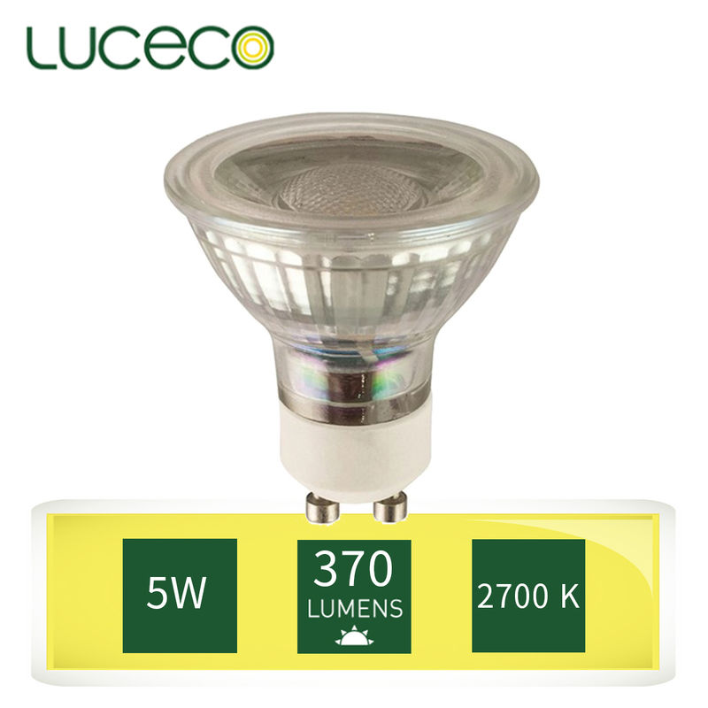 LUCECO - Glass GU10 LED 5W 2700K Warm White (Model:LGW5G37)