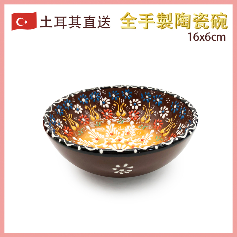 160MM hand made ceramic bowl Turkish Ottoman Embossed Pattern(VTR-CERAMIC-BOWL-160MM-30207)