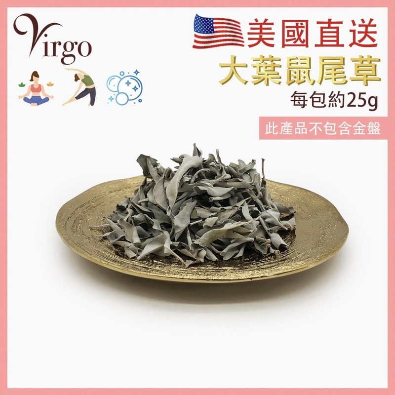 鼠尾草 25g大葉 美國 天然白鼠尾草 煙薰淨化棒 淨化 舒緩 療癒 身心靈 White Sage天然白鼠尾草煙薰淨化棒 印第安傳統古法淨化植物PURE-WHITE-SAGE-BIG-LEAF