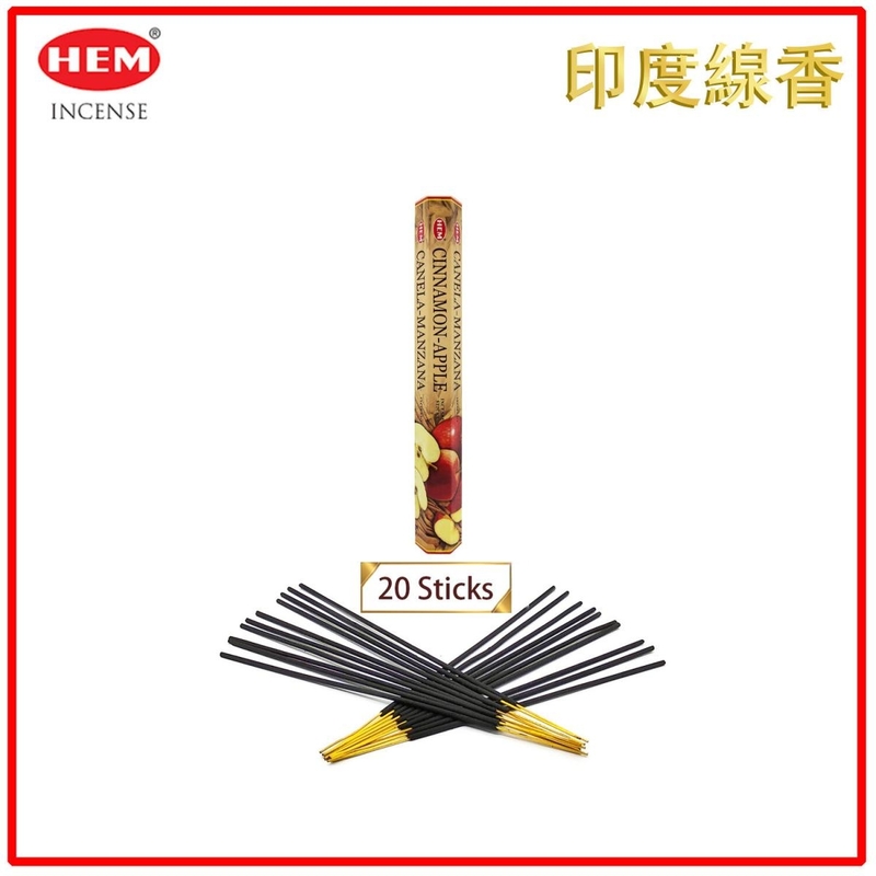 (20pcs per Hexagonal Box) CINNAMON APPLE 100% natural Indian handmade incense sticks  HI-CINNAMON-APPLE