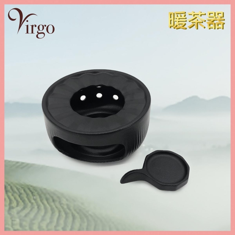 黑色陶瓷日式暖茶器 溫茶器 茶道茶具 暖茶爐 蠟燭煮茶爐 VHOME-TEA-WARMER-CERAMIC-BK