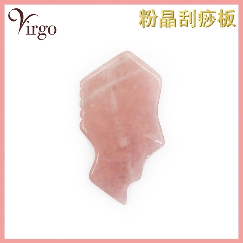 Streamlined scraping board Exclusive Model, 100% Pure Natural Pink Crystal(V-MASSAGE-PINK-IRREGULAR)