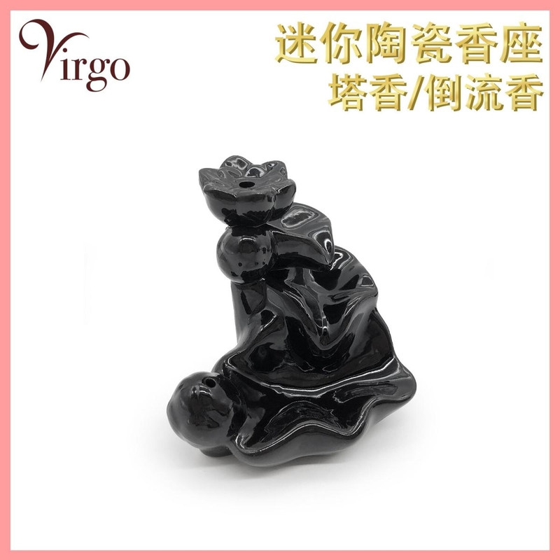 (03) mini shaped backflow incense or incense cone holder dual purpose ceramics made (V-BFIH-MINI-03)