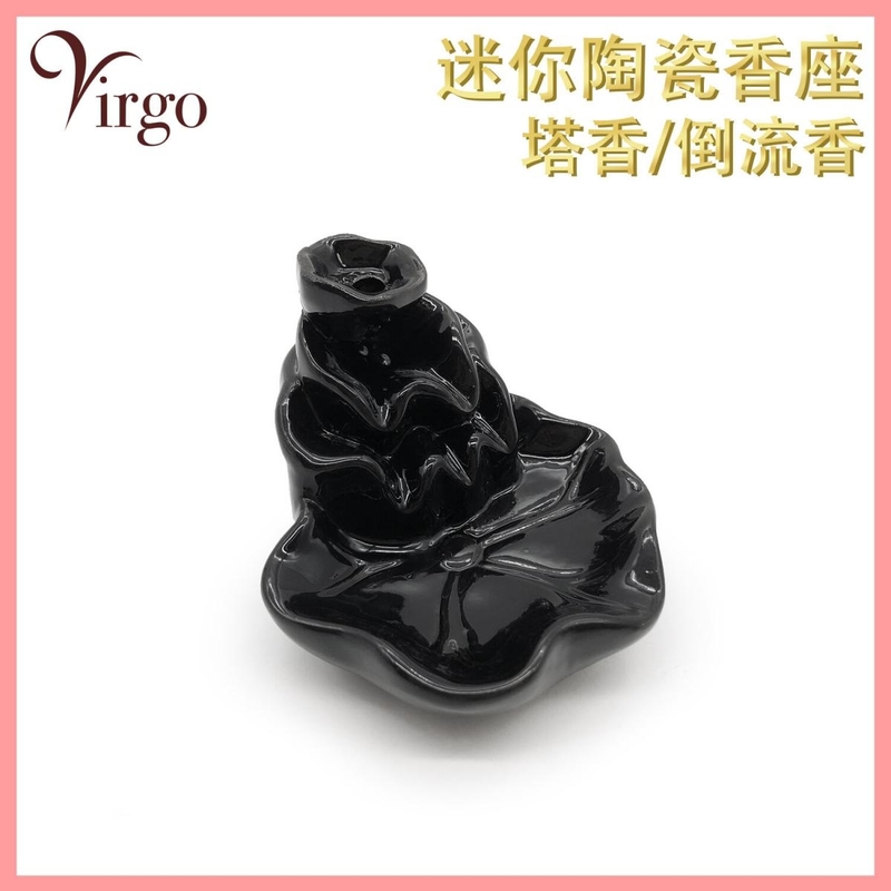 (08) mini shaped backflow incense or incense cone holder dual purpose ceramics made (V-BFIH-MINI-08)