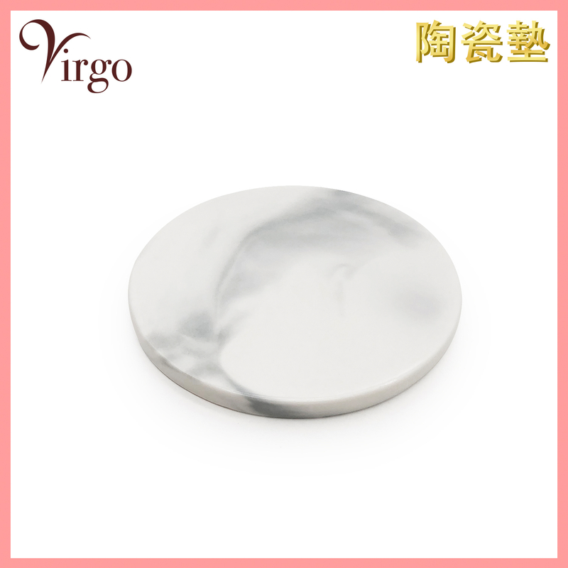 Grey Round Ceramic mat coaster incense burner mat tower incense mat insulation mat (HIH-PAD-004)