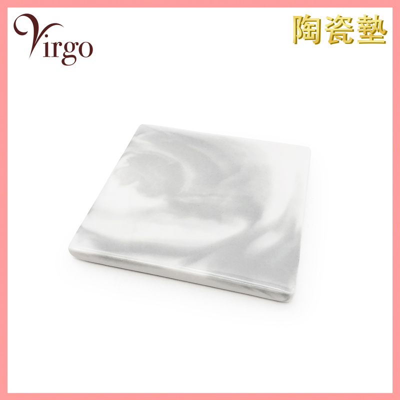 灰色正方形陶瓷墊，杯墊 香爐墊 塔香墊 隔熱墊 (HIH-PAD-005)