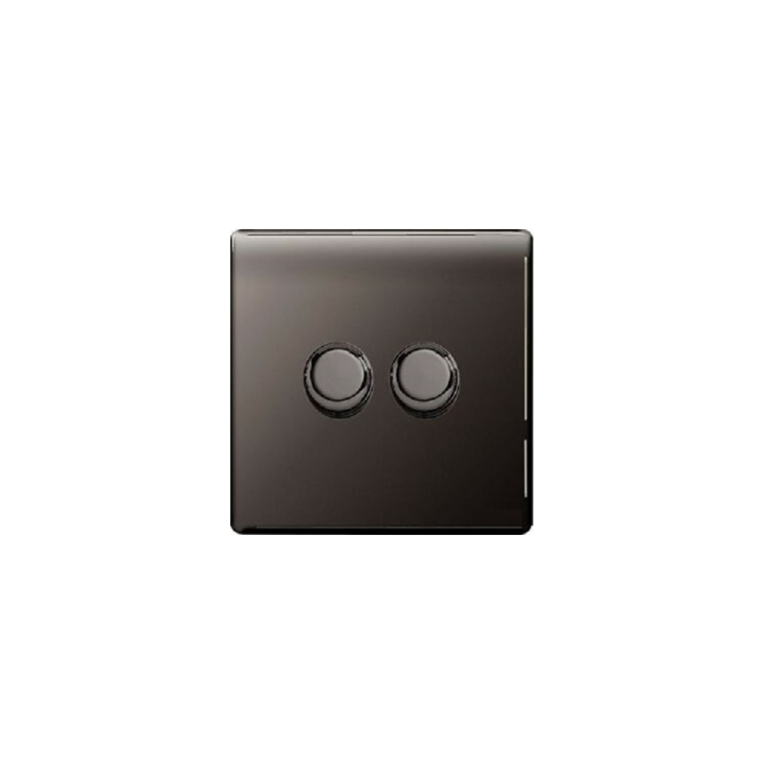 Flatplate Black Nickel 2-Gang 2-Way 400W Dimmer Switch, single screwless clip-on front plate(FBN82P)