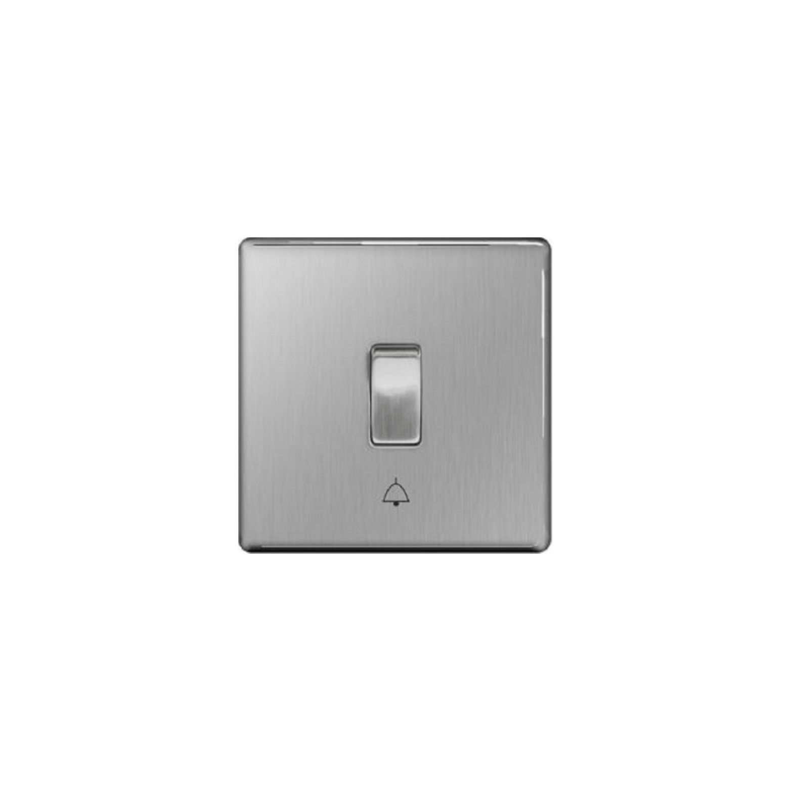 Flatplate Brushed Steel Bell Push 1 Way, door bell screwless clip-on front plate(FBS14)