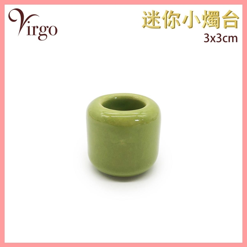 Green Mini Ceramic Seat, holy wood, sage, Candle Holders, Tower of, incense, display box, Gift (HIH-CERAMIC-3CM-GREEN)