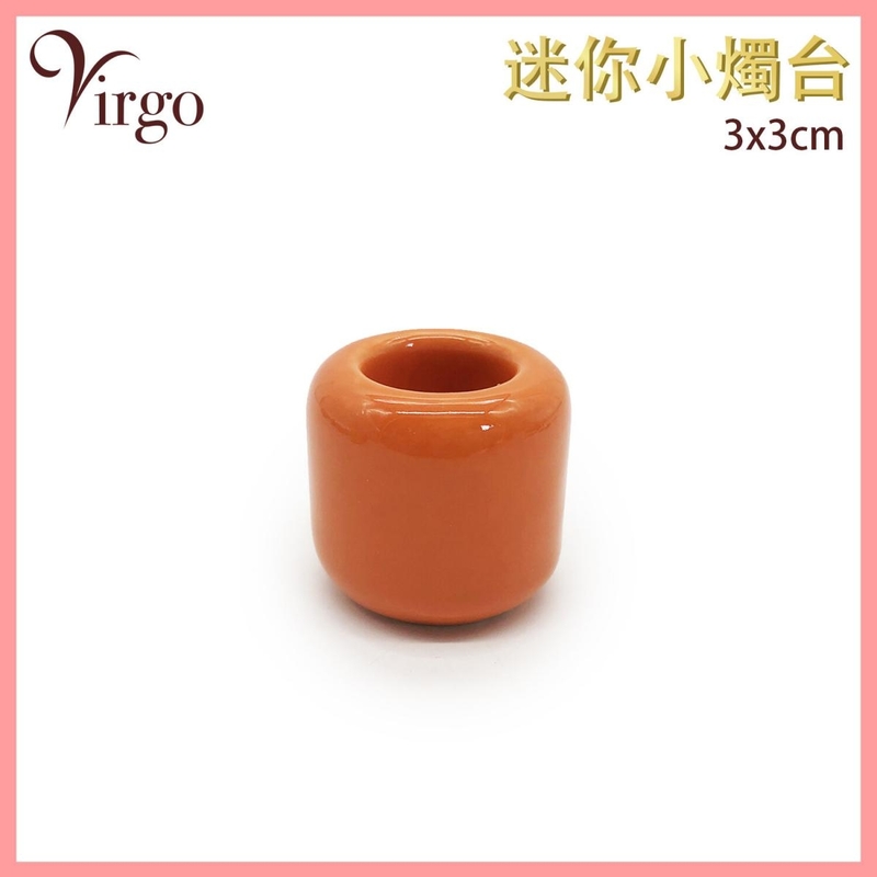 Orange Mini Ceramic Seat, holy wood, sage, Candle Holders, Tower of, incense, display box, Gift (HIH-CERAMIC-3CM-ORANGE)