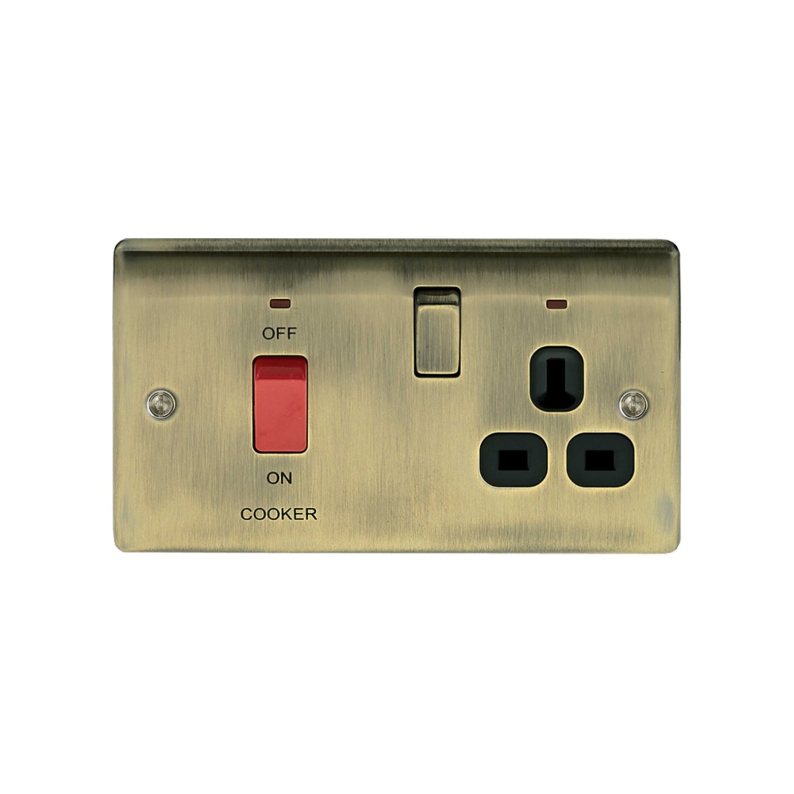 BG - 45A DP Switch With 13A Neon Socket-Metal Antique Brass (Model:NAB70B)