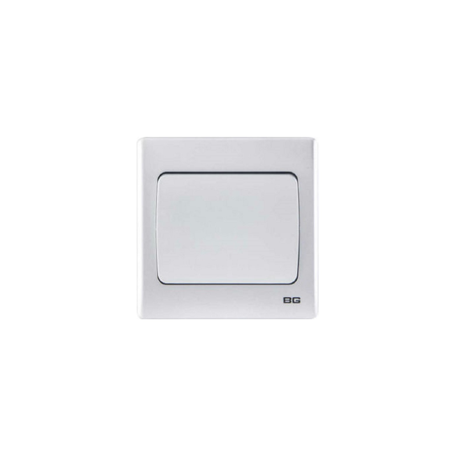 Silver SlimLine 1-Gang 1Way 10AX Switch, single screwless clip-on front plate curved corners(PCSL11W)