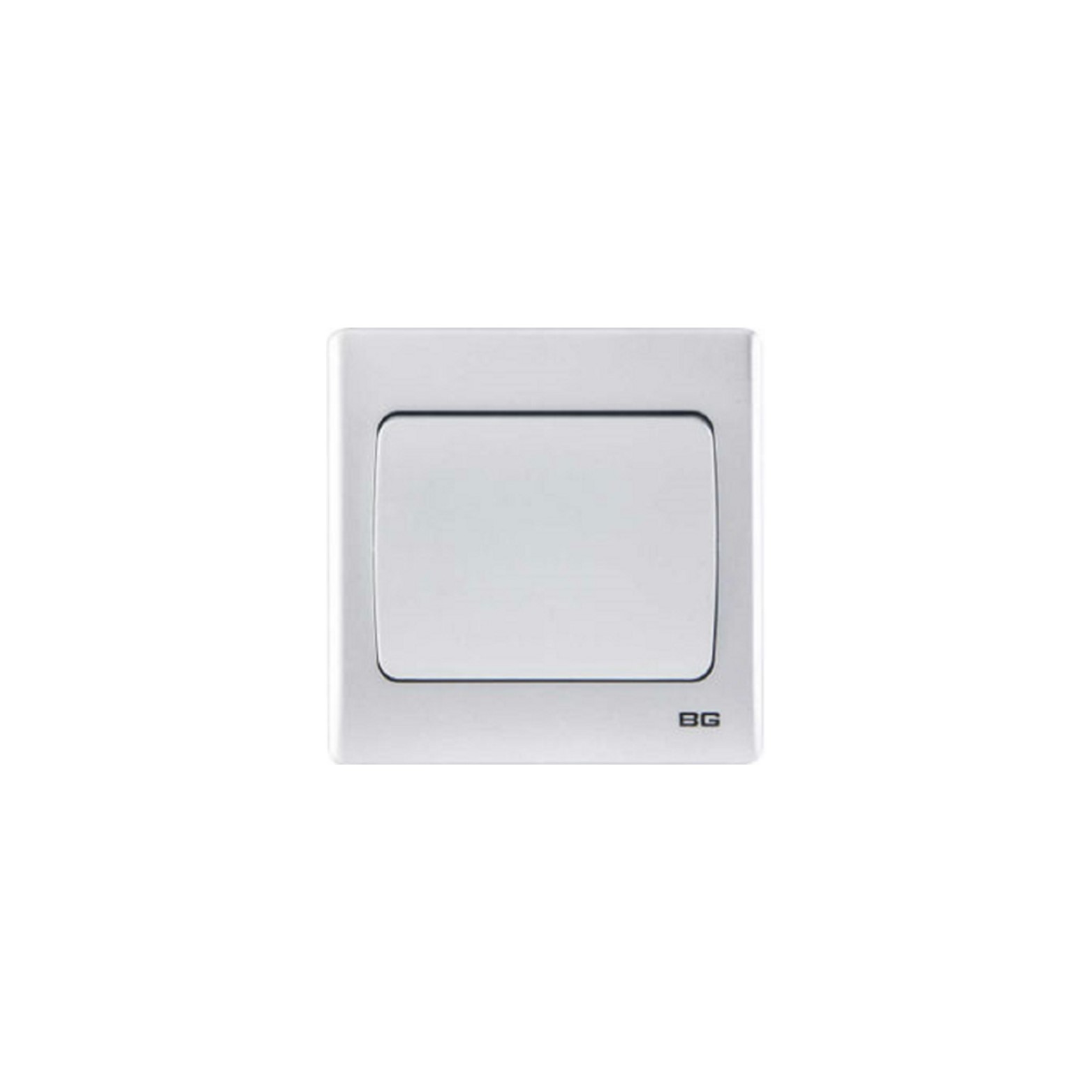 Silver SlimLine 1-Gang 2Way 10AX Switch, single screwless clip-on front plate curved corners(PCSL12W)