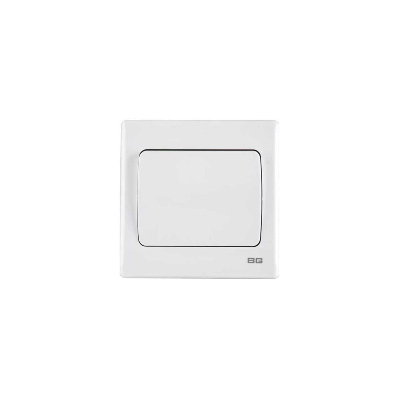 White SlimLine 1-Gang 2Way 10AX Switch, single screwless clip-on front plate curved corners(PCWH12W)