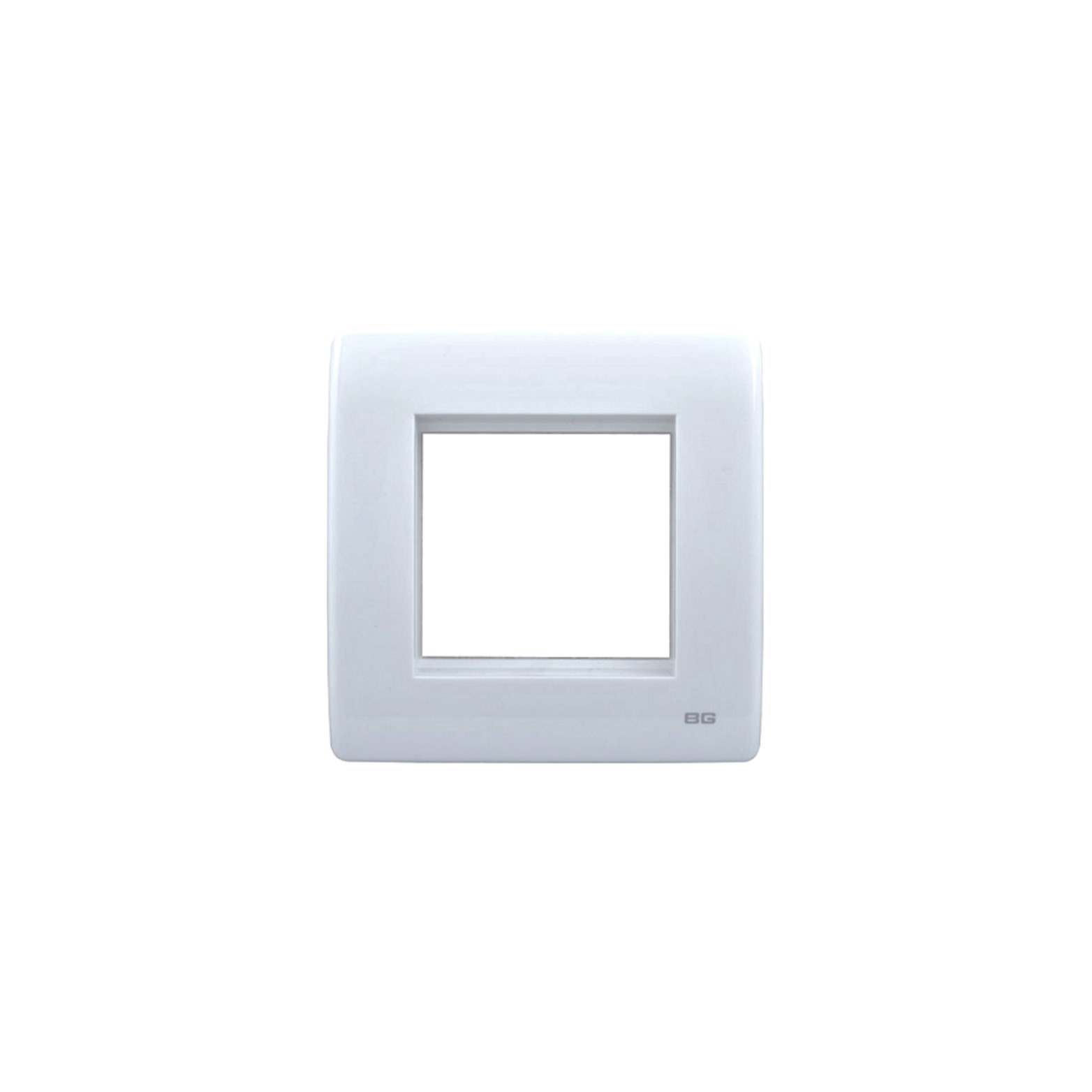 BG - 1-Gang Square Plate-Double Opening-Silver (Model:PCSLEMS2)