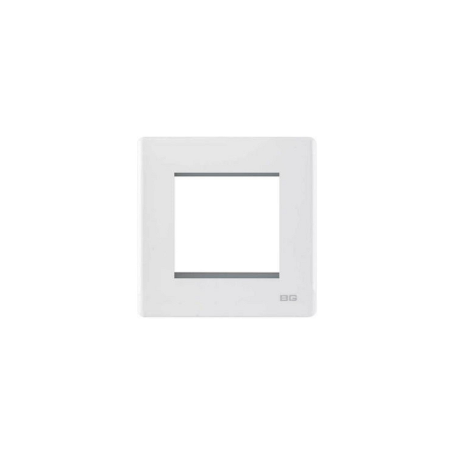 白色纖薄1位正方形孔面板，50X50mm面框可置放2個50X25mm模塊不見螺絲Euro-Module系列 (PCWHEMS2)