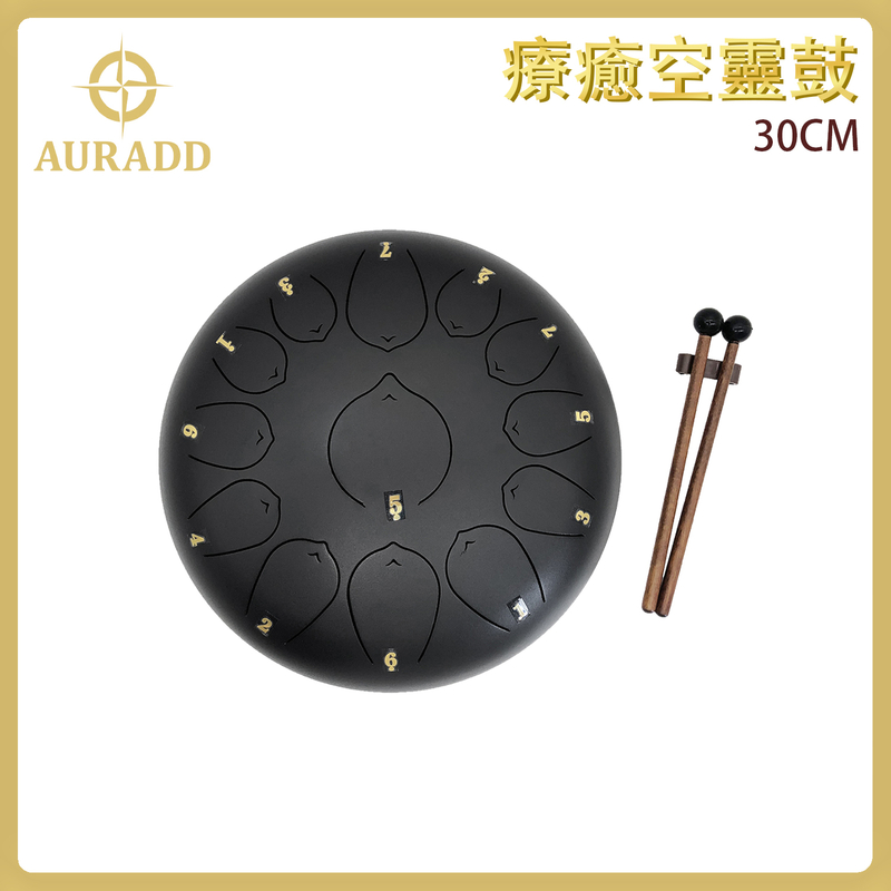 30CM BLACK Tongue Drum  Steel tank drum Hang drum Sound healing instrument AD-DRUM-30CM-BLACK