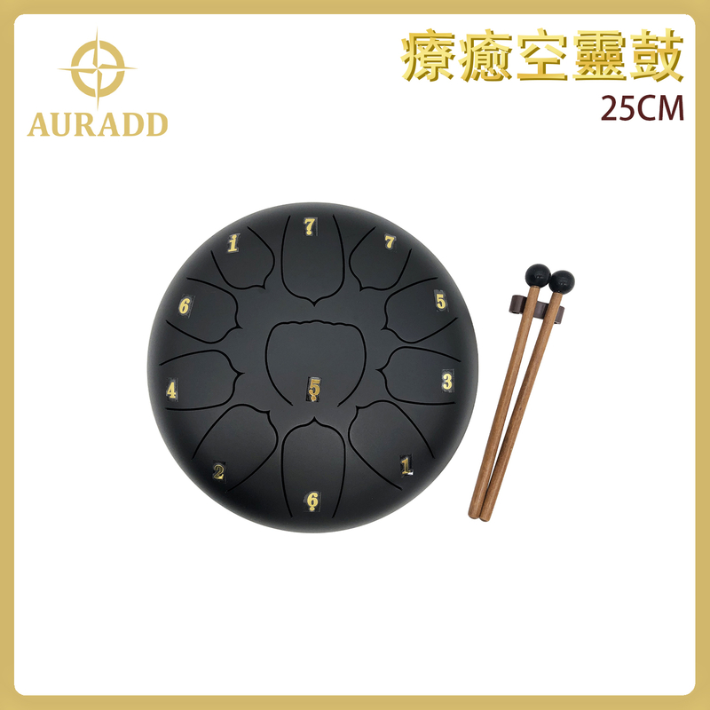 25CM BLACK Tongue Drum  Steel tank drum Hang drum Sound healing instrument AD-DRUM-25CM-BLACK