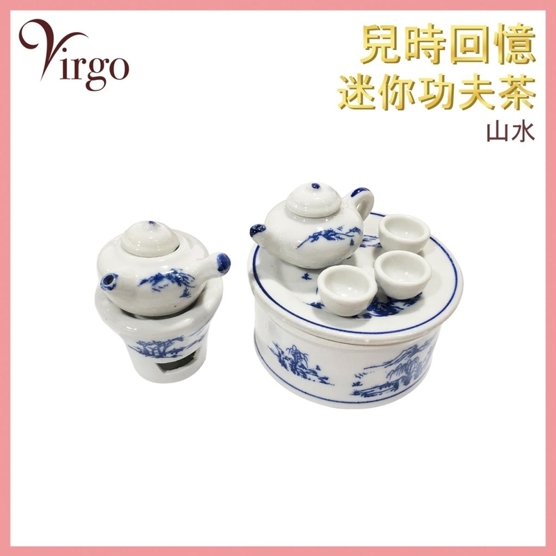 (landscape pattern shape)Mini Ceramics Kung Fu Tea craft tea set knick-knack assembly VHOME-DECO-TS01