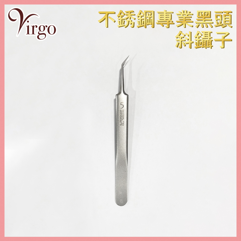 Stainless Steel Professional Blackhead Slanted Tweezers VHOME-STEEL-TS01