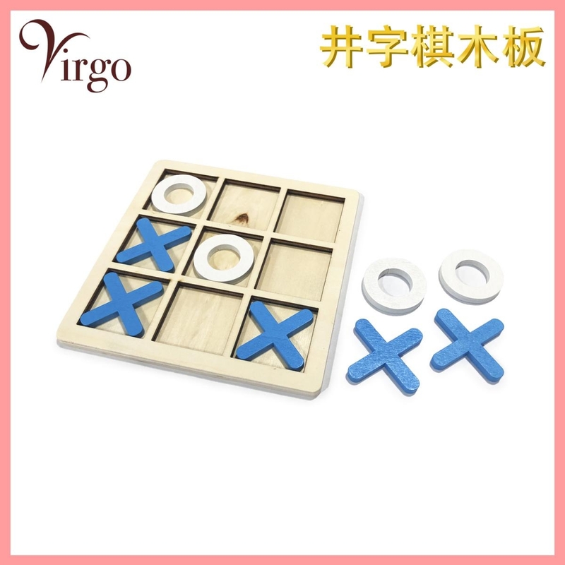  (Blue X White O) Tic Tac Toe Board Two-player tic-tac-toe board pass three levels game V-TOY-TT-BL