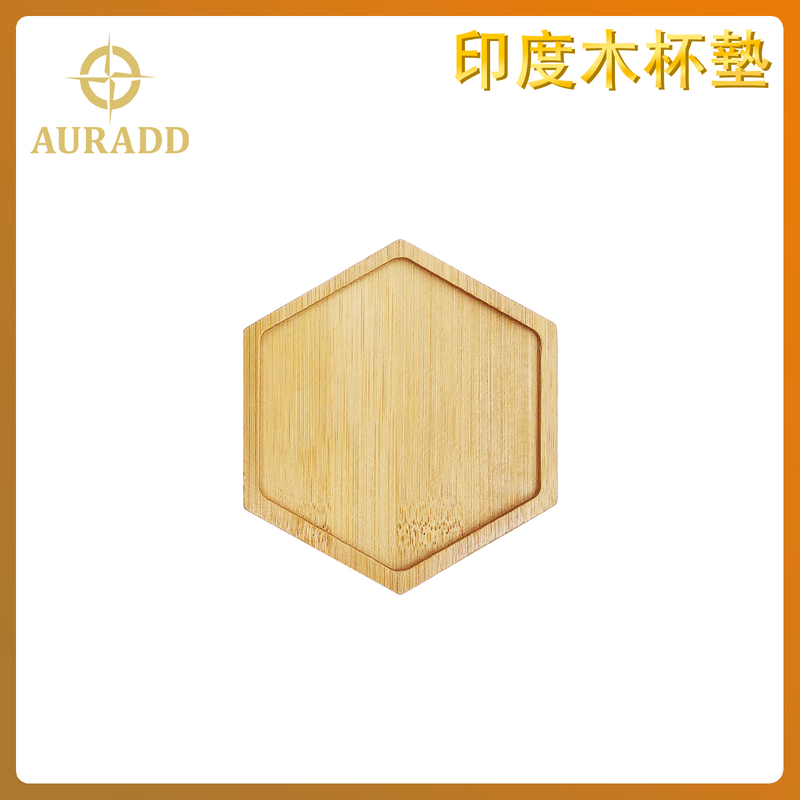 Indian handmade hexagon shape wooden coaster incense plate AD-INWD-CST-HEXAGON