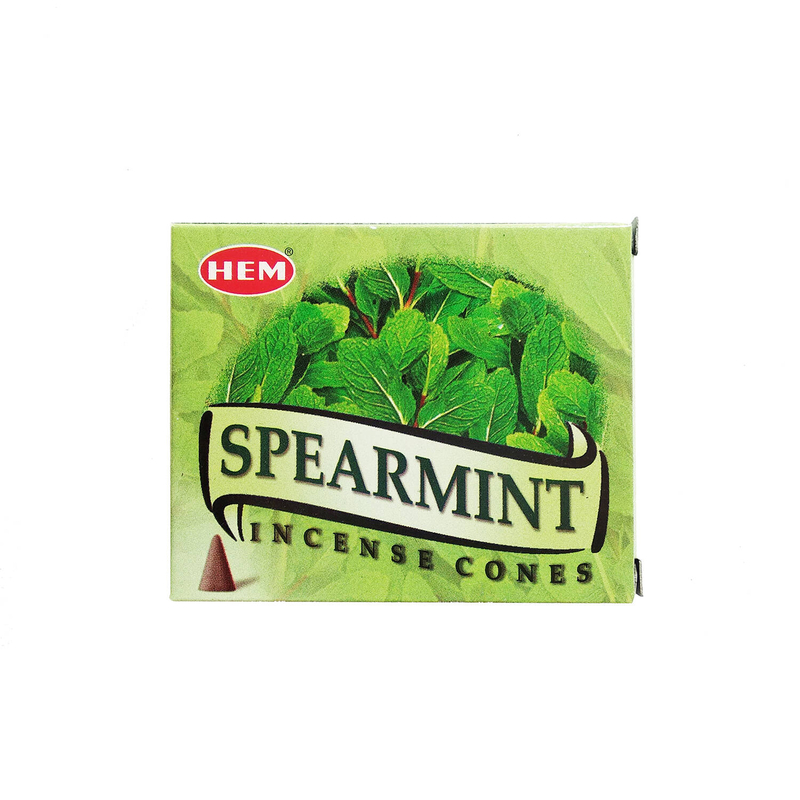 SPEARMINT Incense Cone 100% Natural India Handmade meditating cones HCONE-SPEARMINT