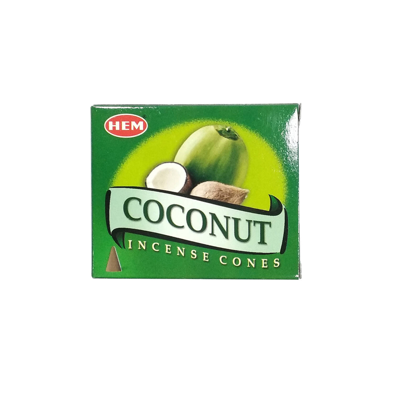 COCONUT Incense Cone 100% Natural India Handmade meditating cones HCONE-COCONUT