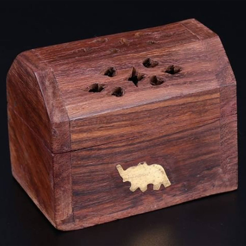 India imported handmade wood incense CONE BOX, handmade cone burner holder only Hot(HIH-CONE-BOX)