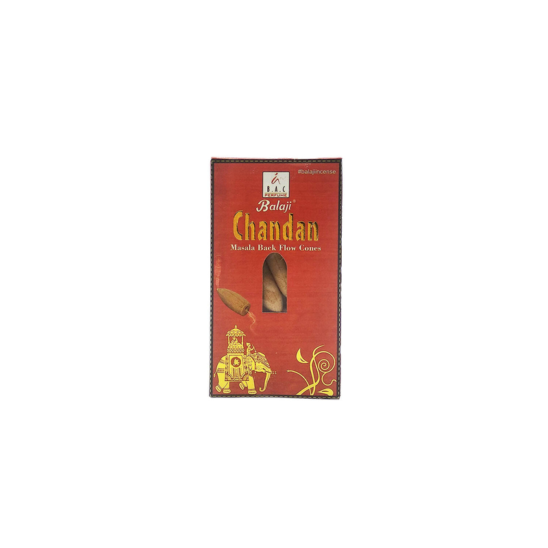 (10pcs per box) CHANDAN 100% natural Indian handmade masala backflow incense cones  Yoga meditating cones BCONE-MBF-CHANDAN