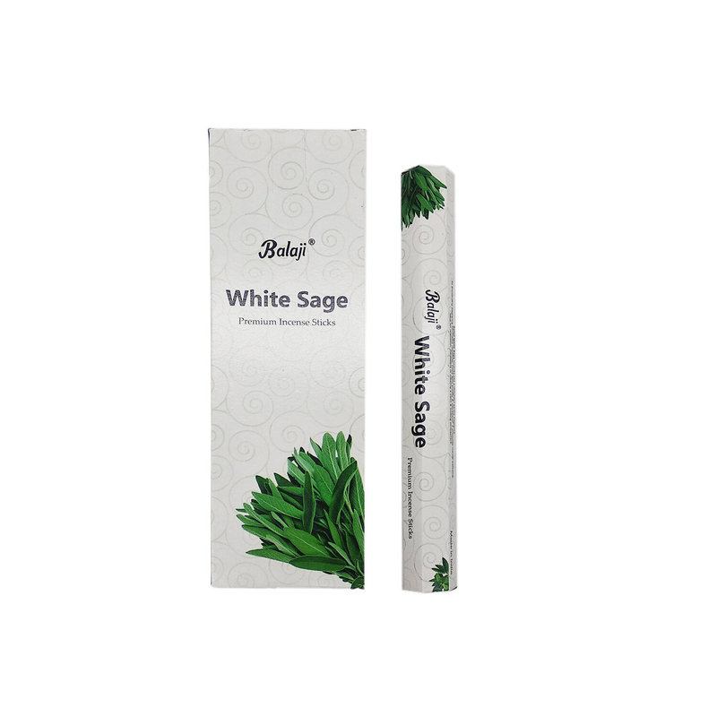 WHITE-SAGE 100% Natural Handmade Indian world class incense stick meditating (BHEX-PRE-WHITE-SAGE)