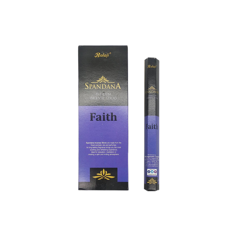 印度香 線香 (20支六角形盒裝)FAITH信念味印度進口純天然手工制SPA系列高級線香棒 香枝 瑜伽冥想專用香薰 禮物推薦 冥想工具 淨化推薦 線香 香棒 防潮香薰 BHEX-SPA-FAITH