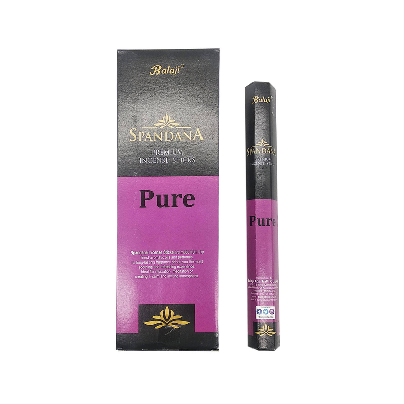 印度香 線香 (20支六角形盒裝)PURE純真味印度進口純天然手工制SPA系列高級線香棒 香枝 瑜伽冥想專用香薰 禮物推薦 冥想工具 淨化推薦 線香 香棒 防潮香薰 BHEX-SPA-PURE