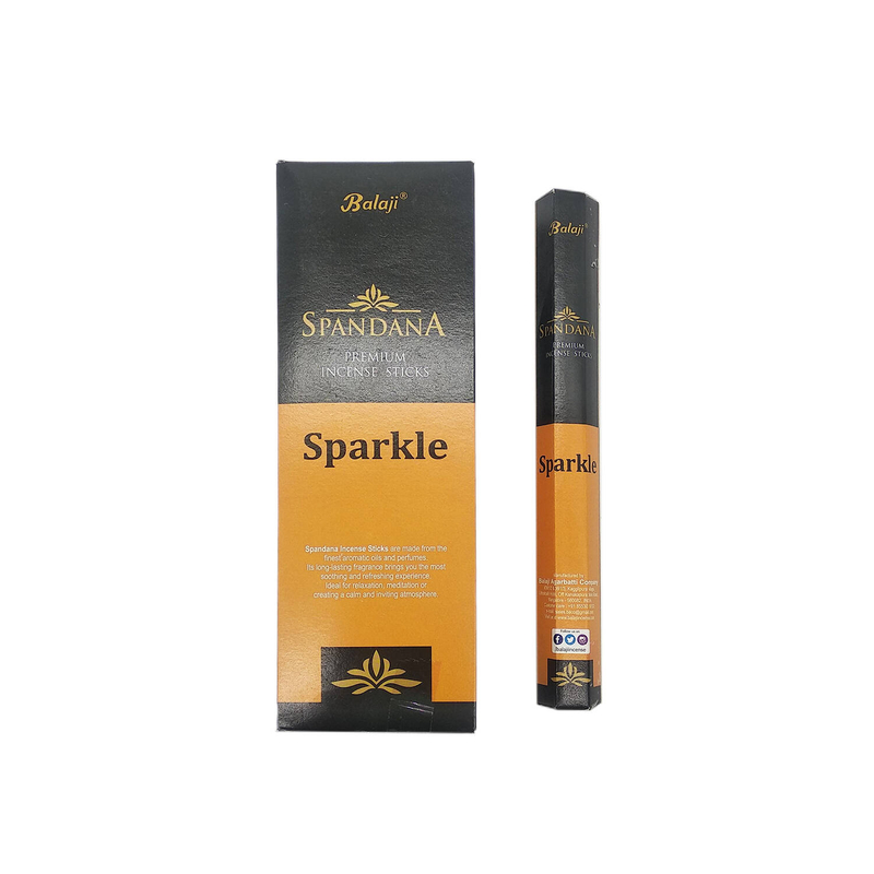 SPARKLE高級系列"火花"線香20支六角形盒裝，印度進口純天然手工線香，印度香檀香熏香棒瑜珈香天然香枝，成功吸財健康淨化天然香草花果植物減壓抗疫特價熱賣防菌(BHEX-SPA-SPARKLE)