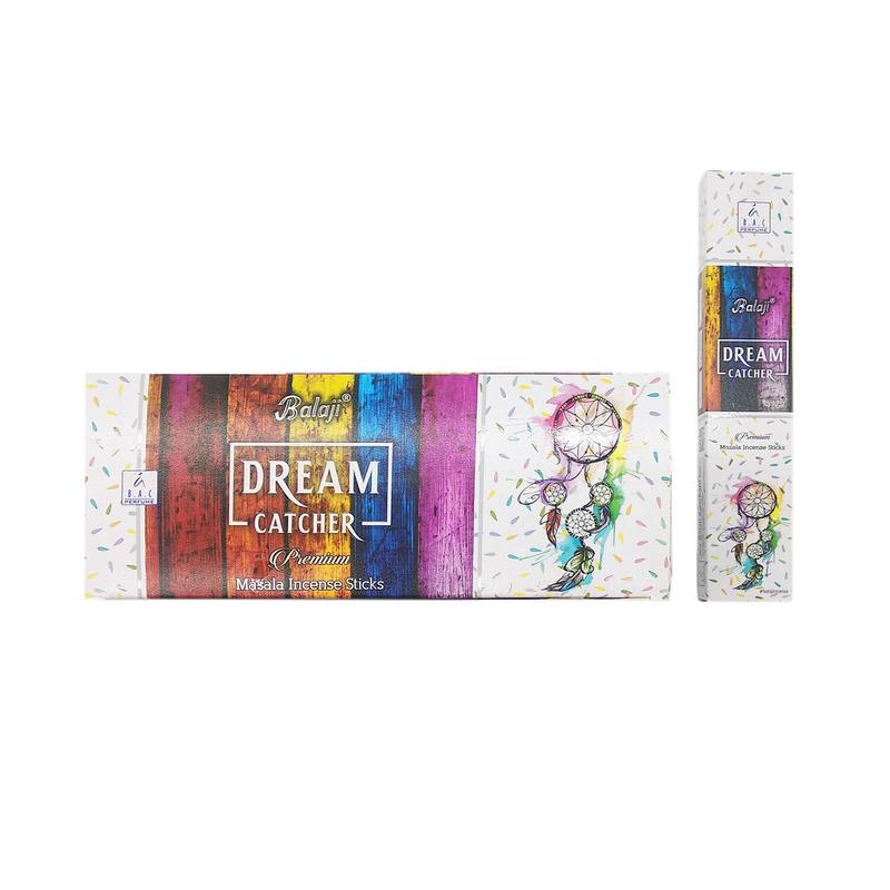 印度香 線香 印度線香DREAM CATCHER追夢 15g 四方形盒裝 天然手工制8寸長Masala高級線香棒 瑜伽冥想專用香薰 能量推薦 BIS8-15G-DREAM-CATCHER